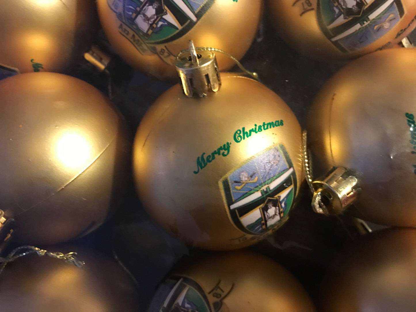 ( 10 Per Pack ) Meath GAA Gold printed Christmas Tree Decorations