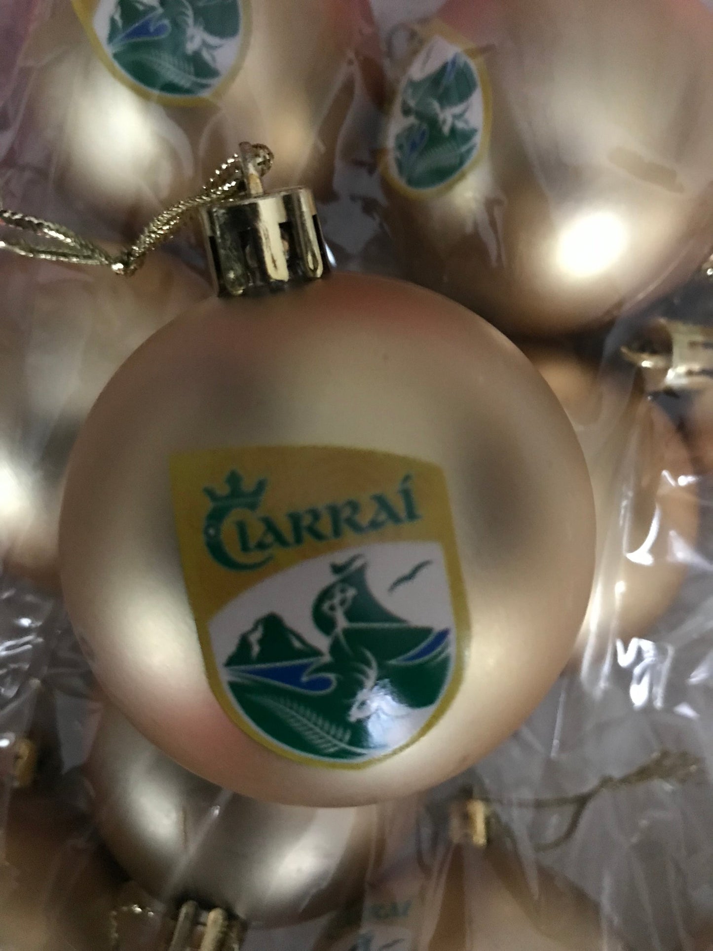 ( 10 per pack ) Kerry GAA Gold printed Christmas Tree Decorations