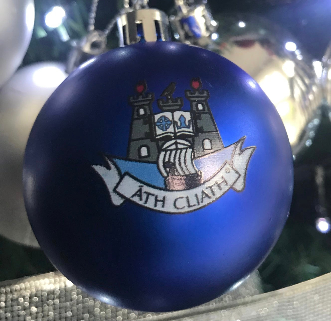 ( 10 Per Pack ) Dublin GAA Blue Printed Christmas  Tree Decorations for
