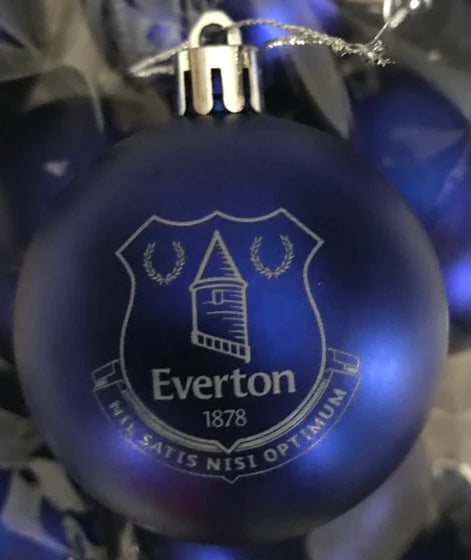 ( 10 per pack ) Everton Printed blue Christmas Tree Decorations