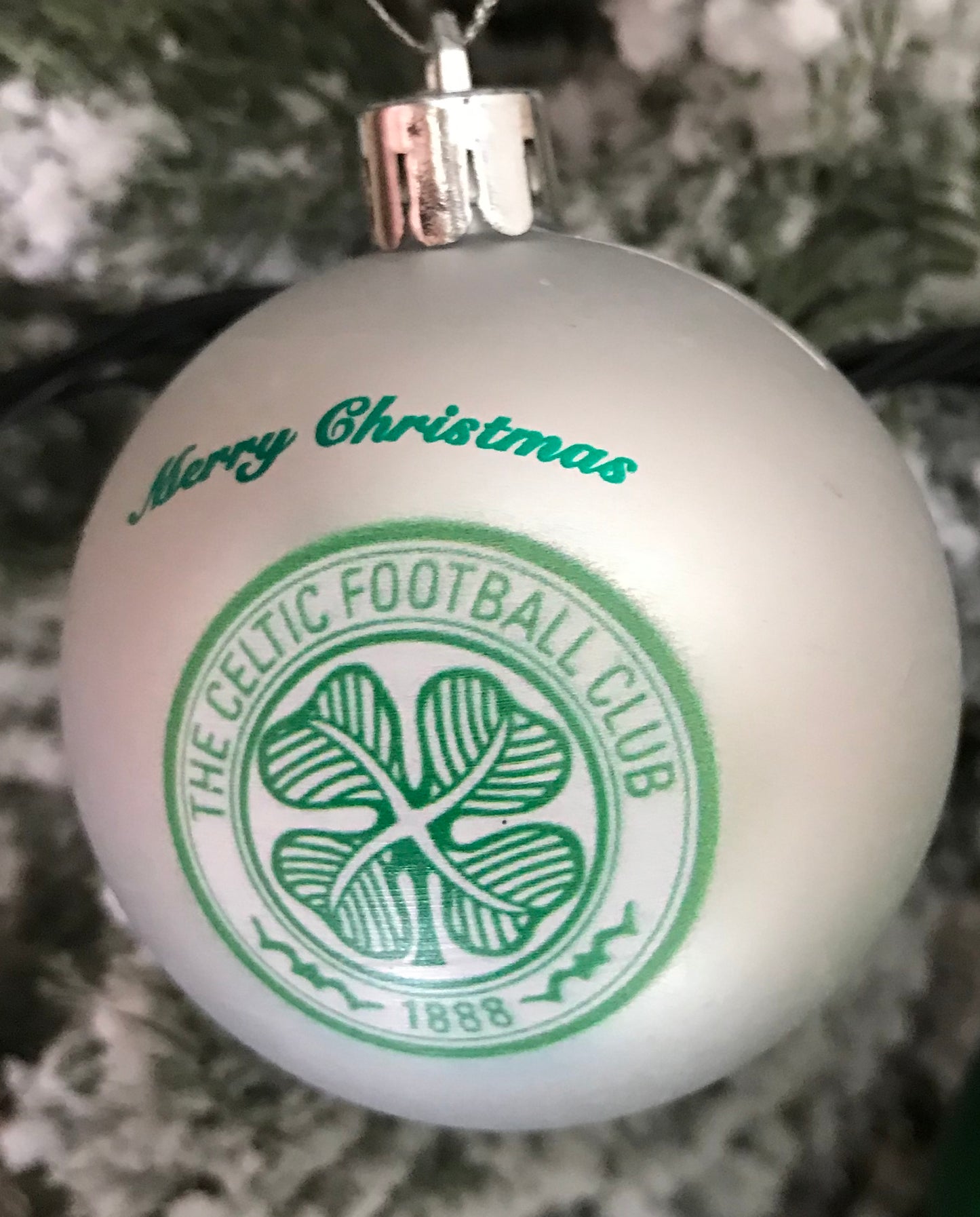 ( 10 Per Pack ) Celtic  Silver  printed Christmas  Tree Decorations