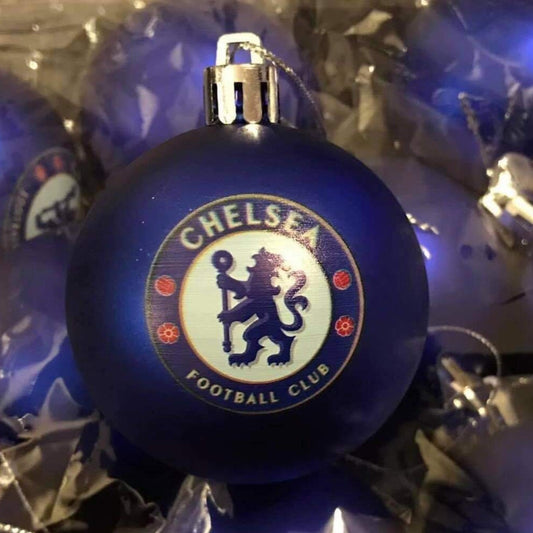( 10 Per Pack ) Chelsea  Blue printed Christmas Tree Decorations
